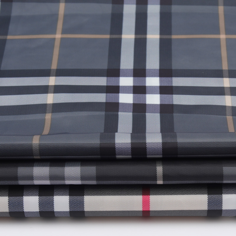 Factory Supply 210T Polyester Taff Gravure Transfer Lattice Printed Bag Tent Fabric
