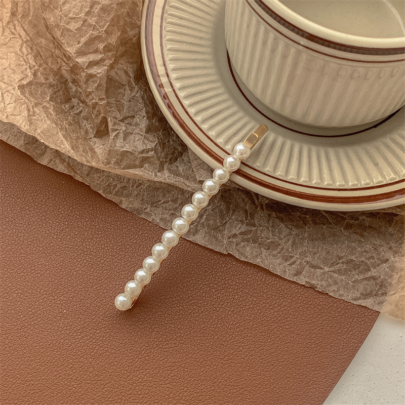Pearl hair clips, bangs, forehead hair clippers, bb clips, popular one-line hair clips, 2022 new style clip headwear pic 12