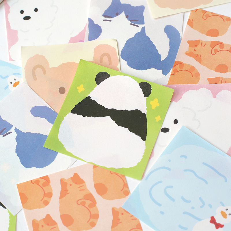 Letter Lovers 100 Notes A Bunch Of Furry Series Creative Cute Cartoon Panda Student Message Book Application Scenario