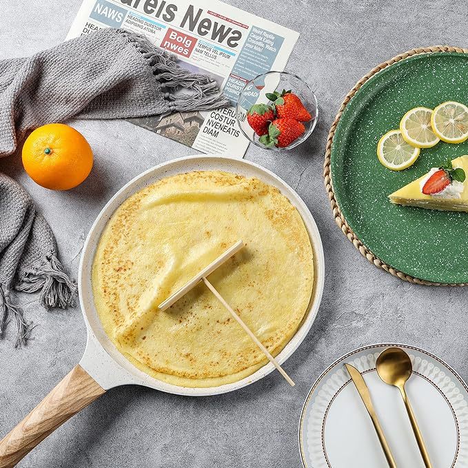 Cross-border flat pan, pizza, frying pan, thin pancake, egg roll, tortilla, mille-feuille, crepe, non-stick, household universal Specification image