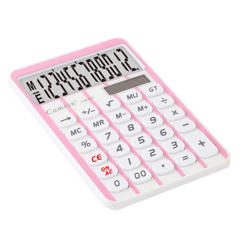 Factory direct supply of candy-colored cute calculator, solar 12-digit mini portable student calculator CM-825 Specification image