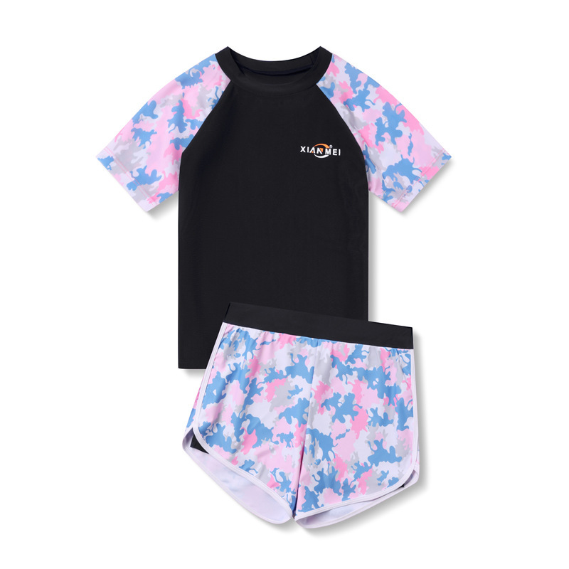 Girls' Swimwear Split Medium Children's 2022 New Fashion Children's Swimwear Summer Little Girl Student Swimwear Specification drawing