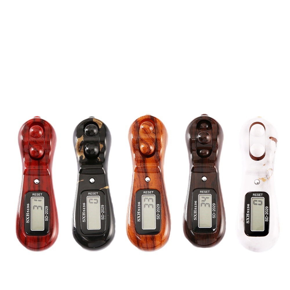 2029s# Wood-grain textured ball plastic shell Electronic Counter muslim tally tasbih Item Picture