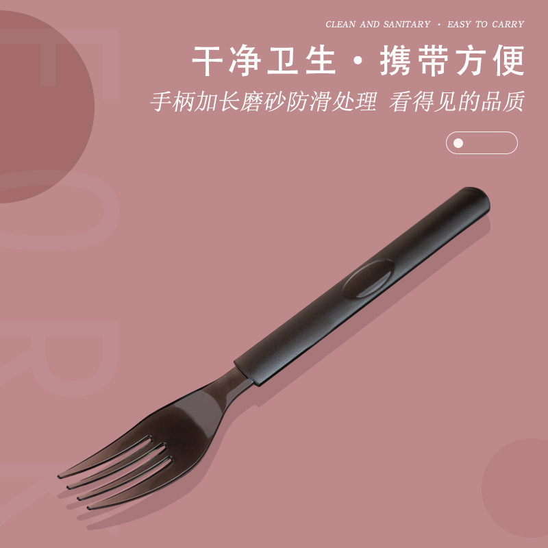 Thickened disposable spoon, plastic dual-purpose disposable spoon, high-end light food dessert, individual packaging, Western food rice spoon Specification image