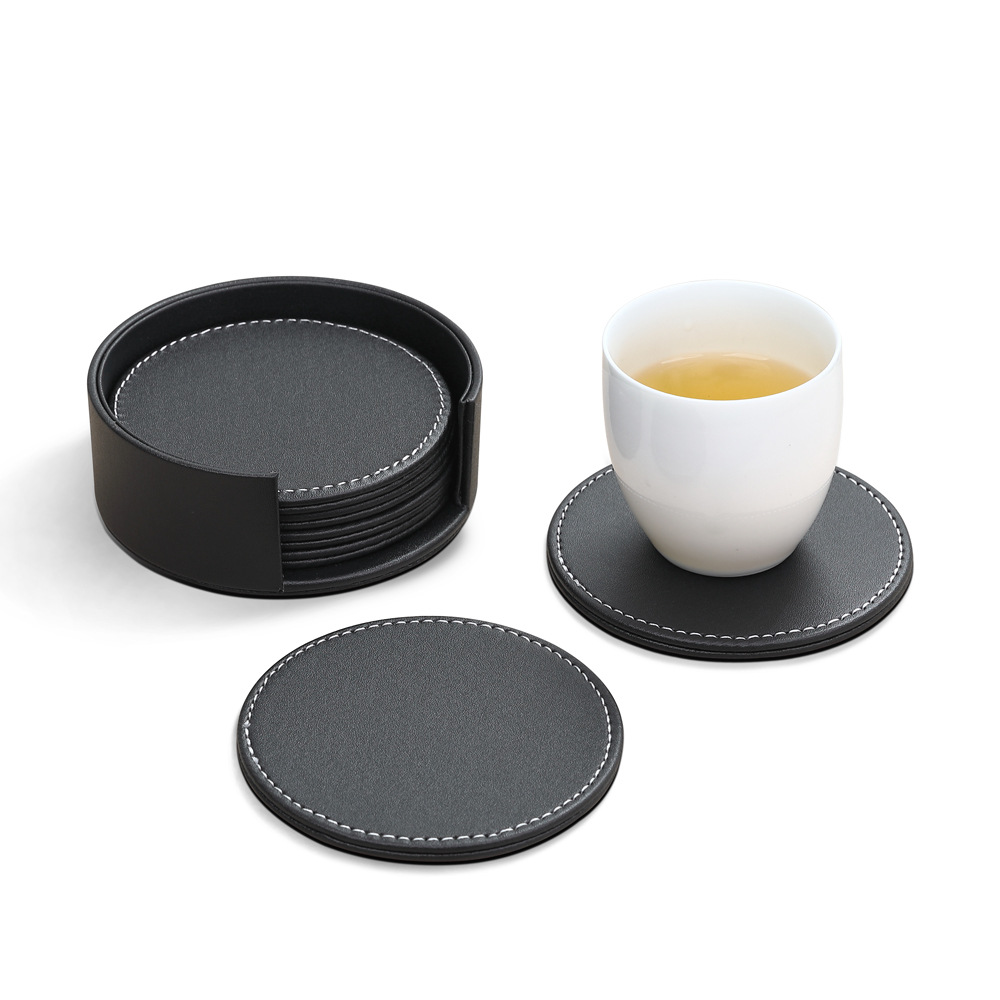 Business Leather Coaster Leather Placemat Bowl Mat Tray Mat Thermal Insulation Mat Creative European Office Supplies Wholesale Application Scenario