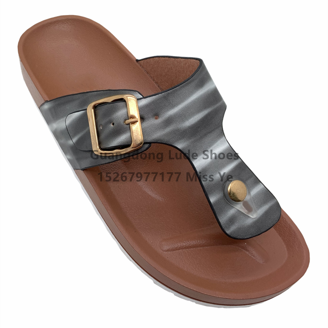 Summer New Platform Slippers T Type Graffiti Slippers Outside To Wear Craft Shoes Guangzhou Women's Shoes Casual All-Match Slippers Women details Picture