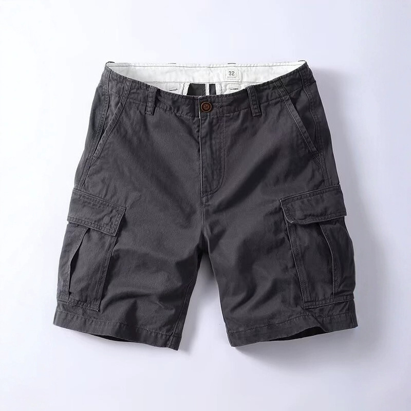 Amekaki retro heavyweight casual workwear shorts for men's fashion summer, loose four-quarter and five-quarter pocket versatile pants Specification image