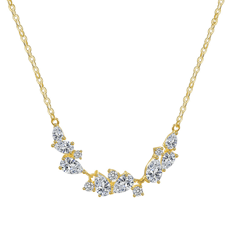 项链/银饰/沙金/18k金饰品/珍珠项链白底实物图