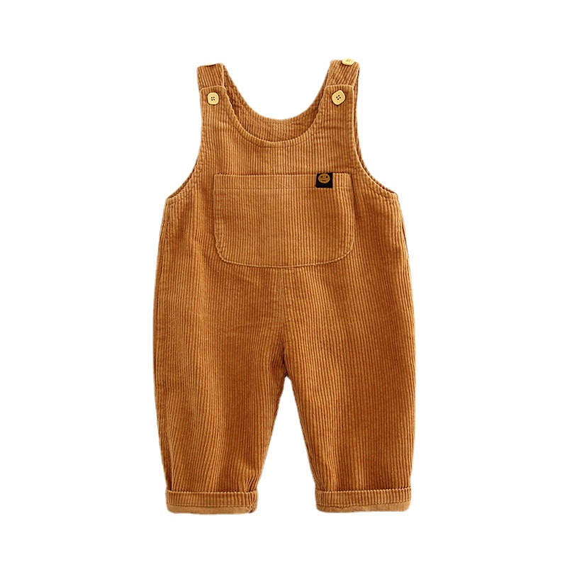 Hot-selling ins2024 Spring and Autumn Korean-style children's overalls, versatile one-piece corduroy overalls for babies aged 0-3 Item Picture