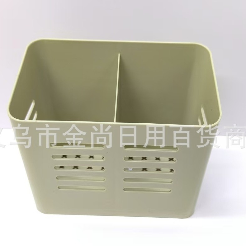 New creative plastic pen holder chopstick cage two-compartment chopstick stand draining water 筷笼 plastic room cutlery cage Item Picture