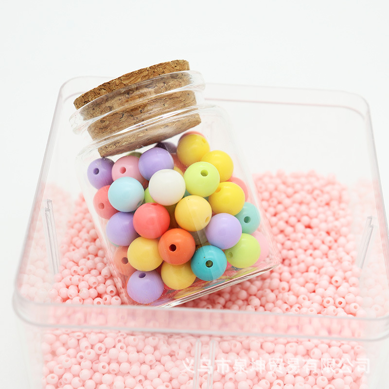 Factory direct sales of macaron-colored rainbow acrylic loose beads children's diy bracelets, earrings, and epoxy resin jewelry accessories details Picture