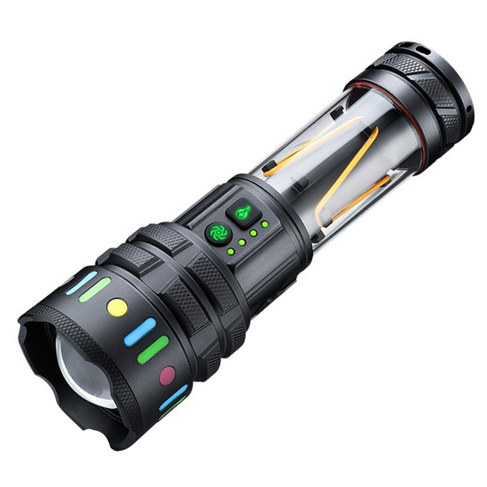 New cross-border outdoor long-range zoom white laser high-intensity flashlight, charging multi-functional camping lamp flashlight Item Picture