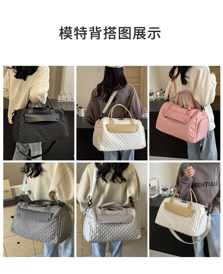 新款旅行包短途出差行李包女大容量运动健身包女士单肩斜挎手提包详情11
