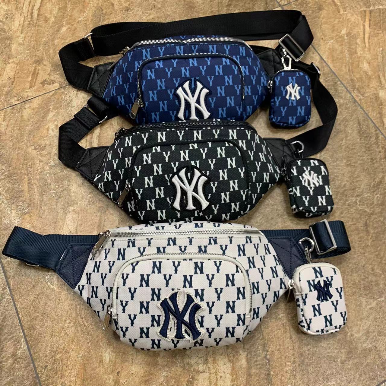 Hipster Mlb Full Print Fanny Pack Men's And Women's Yankees Ny Presbyterian Embroidery Full Standard Shoulder Crossbody Chest Bag