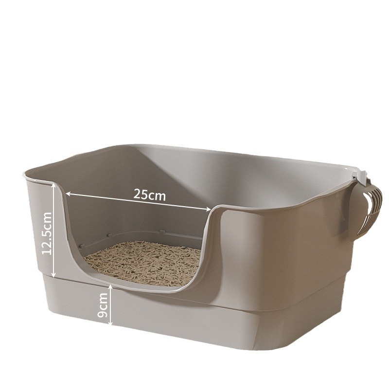 Extra-large open semi-enclosed cat litter box, anti-splash cat litter box, universal cat litter box Item Picture