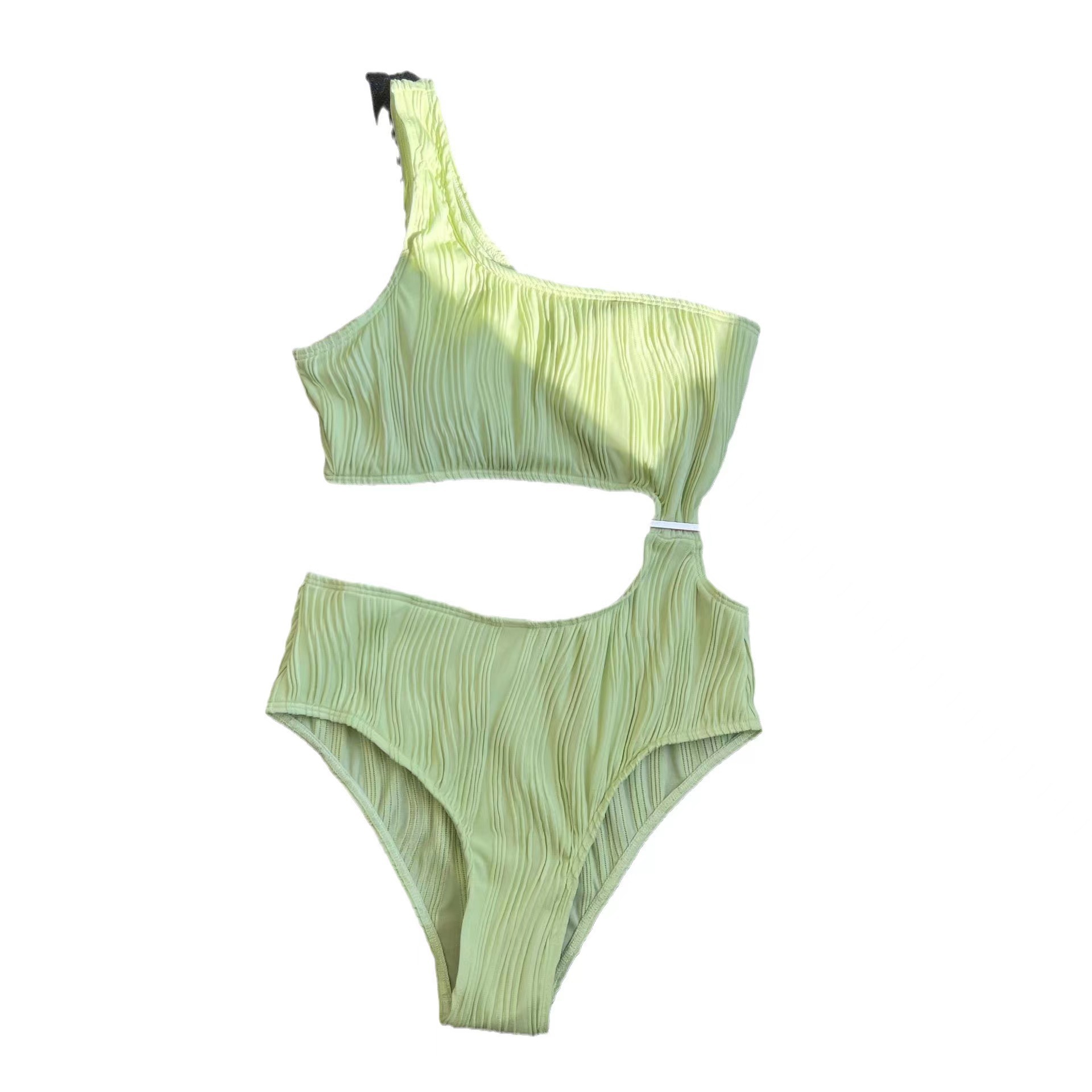2023 New Bikini Swimsuit Europe And The United States Cross-Border Solid Color One-Shoulder One-Piece Swimsuit Sexy Women Bikini Foreign Trade Item Picture
