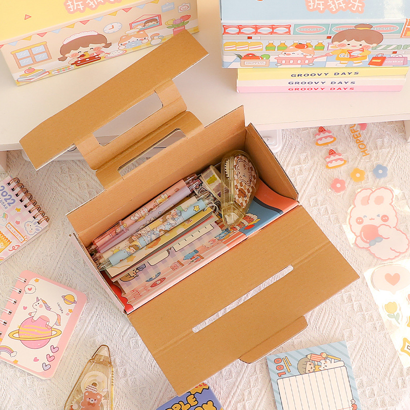 Cartoon School Students Value Blind Box Gift Package To Send Children Reward Prizes Lucky Box Gift Set Application Scenario