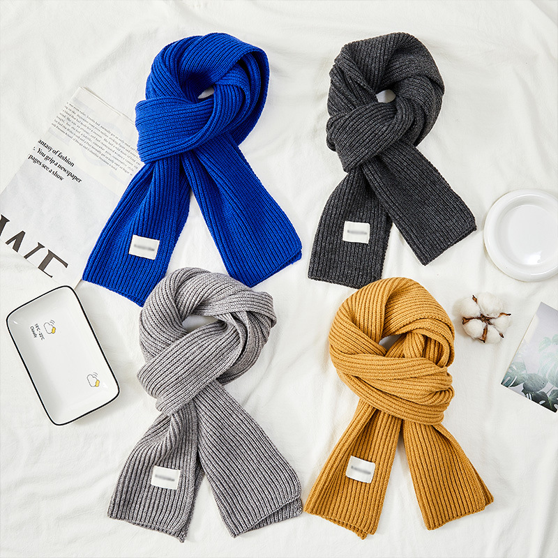 红色毛线围巾女冬季氛围感韩版百搭学生冬天保暖纯色加厚针织围脖详情17