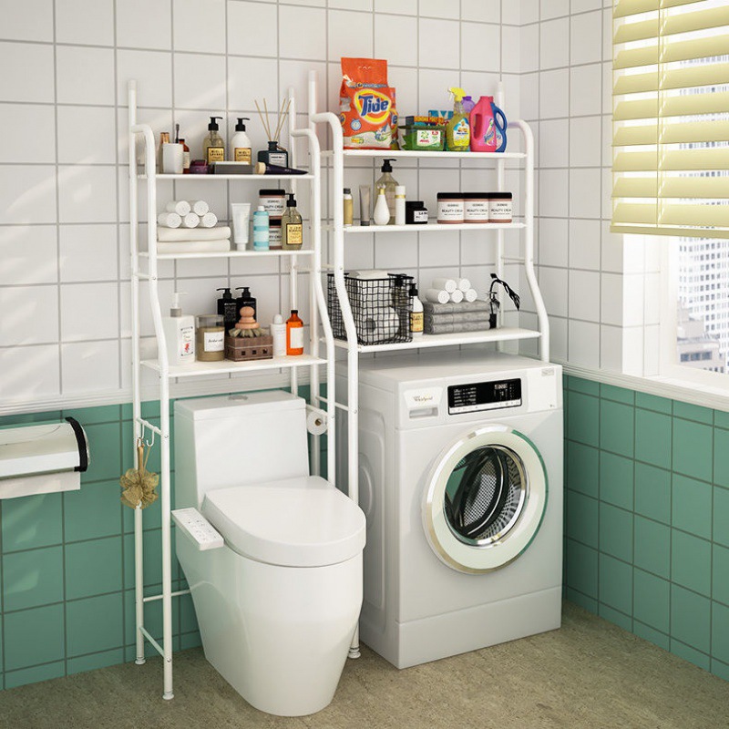 Toilet rack, bathroom non-drilling, washing machine storage, wall-mounted bathroom, toilet, washroom, basin rack wholesale details Picture