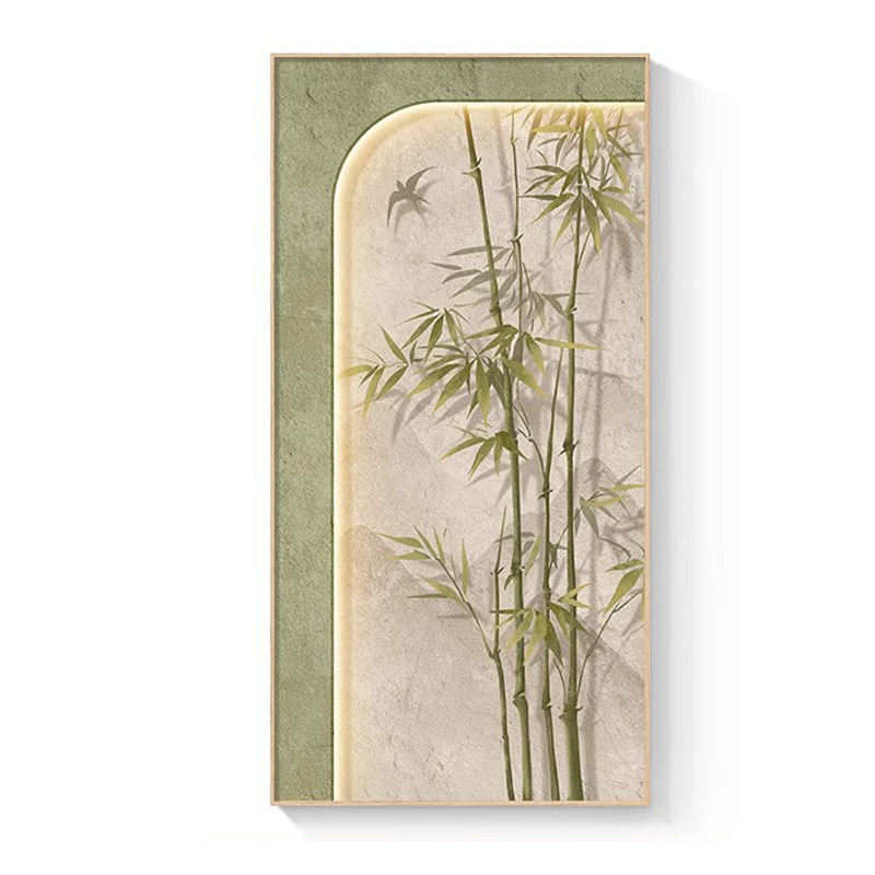 画竹子走廊过道壁画新中式入户正对门挂画
