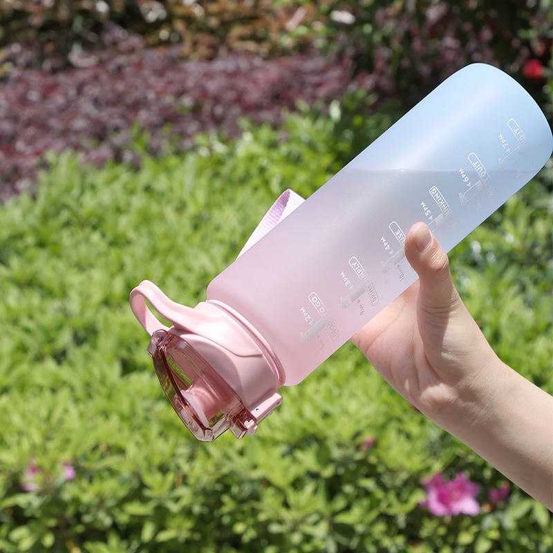 Gradient water bottle, Amazon cross-border e-commerce gradient matte 1000ml water cup, sports water cup Item Picture