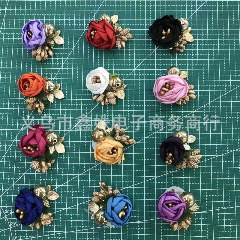 立体布艺花朵手工DIY 装饰花箱包辅料配件花心