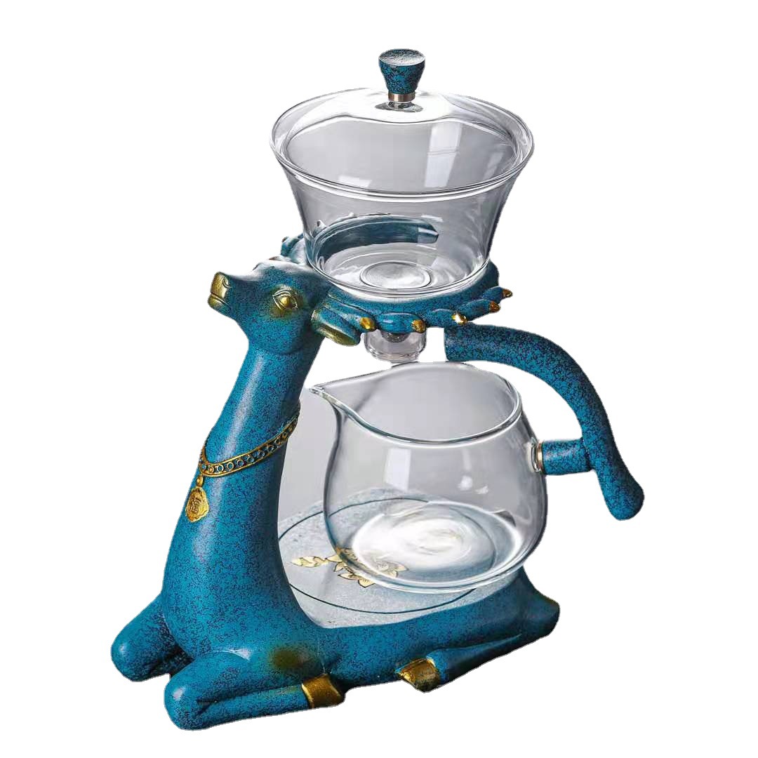 Wholesale of fully automatic glass creative tea infusers for Gongfu tea sets, household simple and lazy tea brewing sets and teapot sets Item Picture