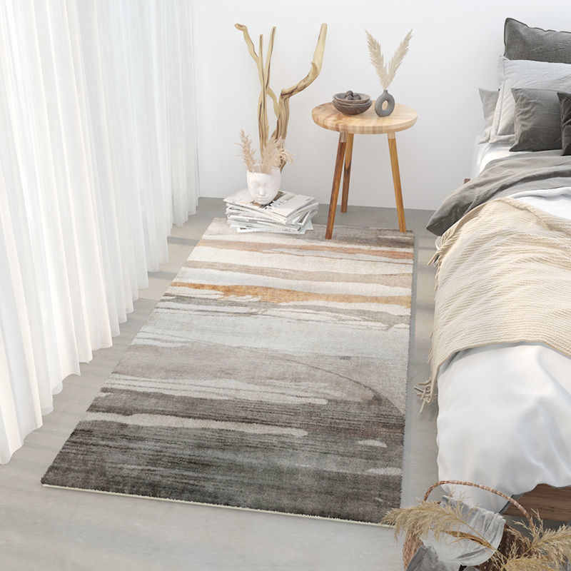 Japanese-style carpet for bedroom, bedside, bay window, ins room, living room, balcony, wabi-sabi style, machine washable, fleece floor mat Specification image