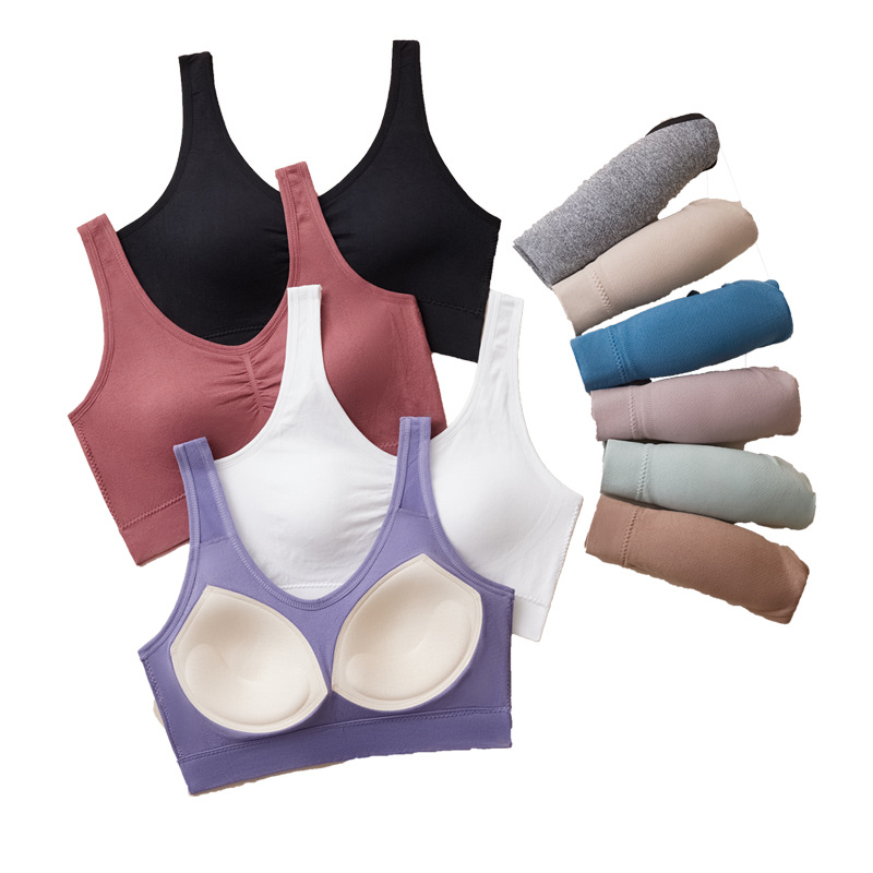 80-200 pounds sports wide-shoulder, beautiful back bra, women's fixed cup bra, strapless vest, breathable, plump girls, large size wrap chest Item Picture