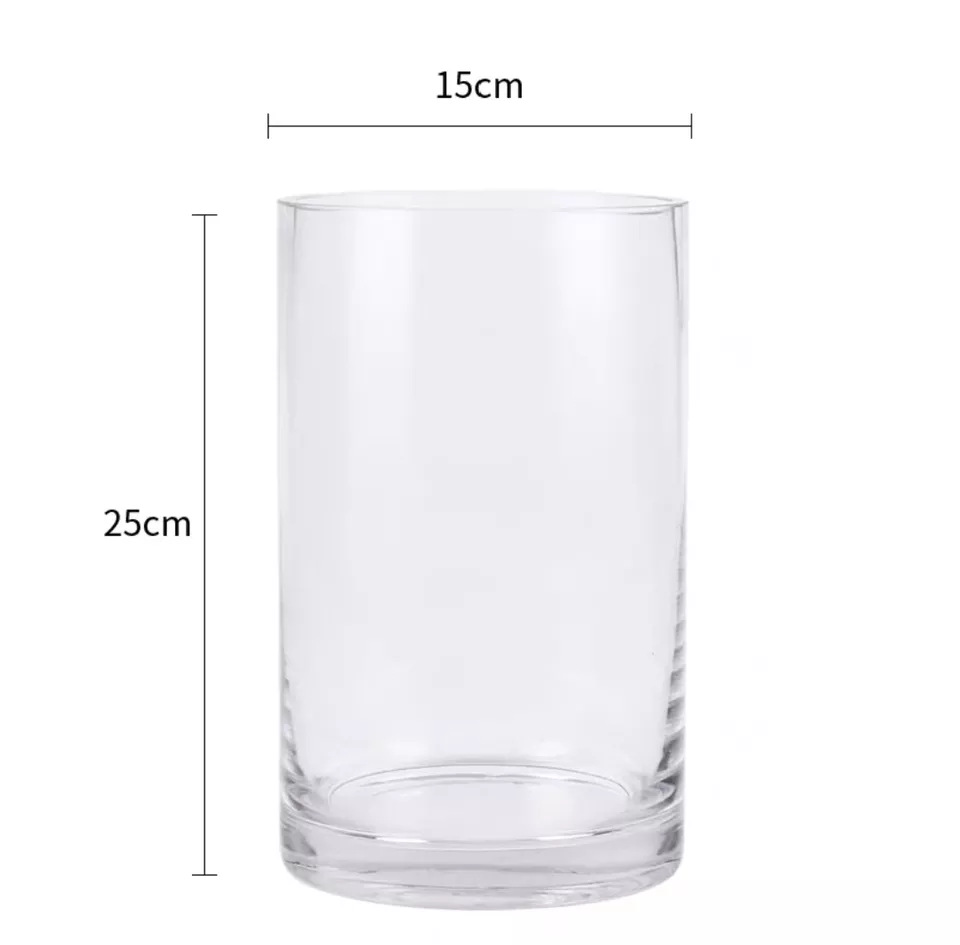 客厅透明玻璃花瓶透明圆柱体玻璃花瓶高玻璃花瓶详情图5