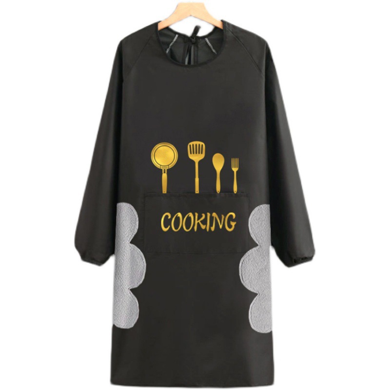 New apron with sleeves, waterproof and oil-proof, long-sleeved cover for home kitchen Specification image
