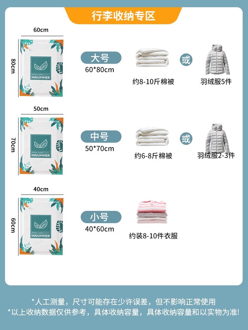 真空压缩收纳袋衣服被子衣柜行李箱旅行包羽绒服棉被专用密封袋子详情4