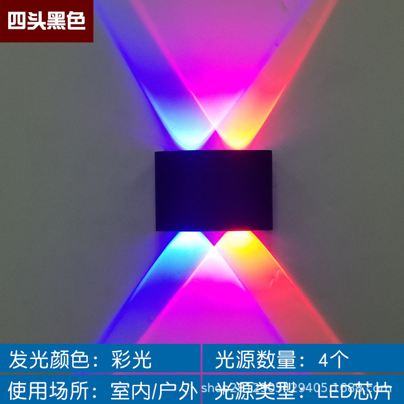 Cross-border waterproof wall lamp, LED hotel bedside lamp, living room staircase, hotel light luxury double-head lamp, outdoor sensor wall lamp Specification drawing