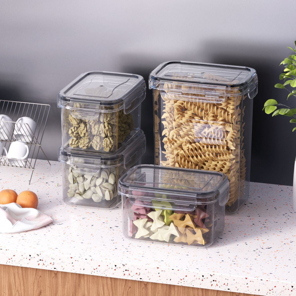 Refrigerator crisper storage box Transparent kitchen food seal Plastic household grain storage container sealed container Application Scenario