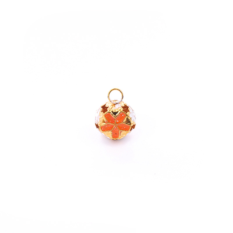 镂空花彩色铃/DIY饰品配/彩色宠物开口白底实物图