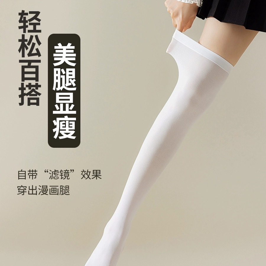 Summer thin breathable socks, women's velvet calf beauty socks, pressure socks, jk anti-odor and sweat-absorbing knee-high socks, spring and autumn Specification image