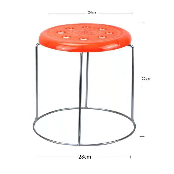 钢筋凳子铁圆凳实心加厚加粗家用厚款收纳凳烧烤大排档高板凳