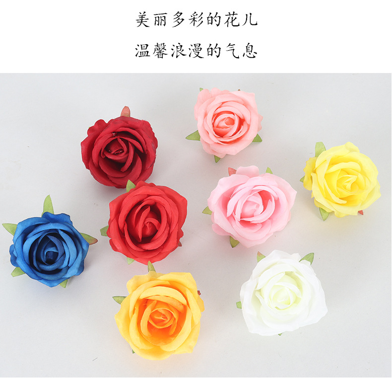 小巴黎仿真玫瑰花头婚车DIY蛋糕饰品玫瑰花墙装饰花朵假花批发详情6