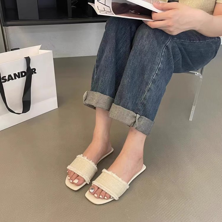Fairy-like summer retro style, cross-belt Roman shoes, beach shoes, soft-soled open-toe one-shoulder strap sandals for women Specification image