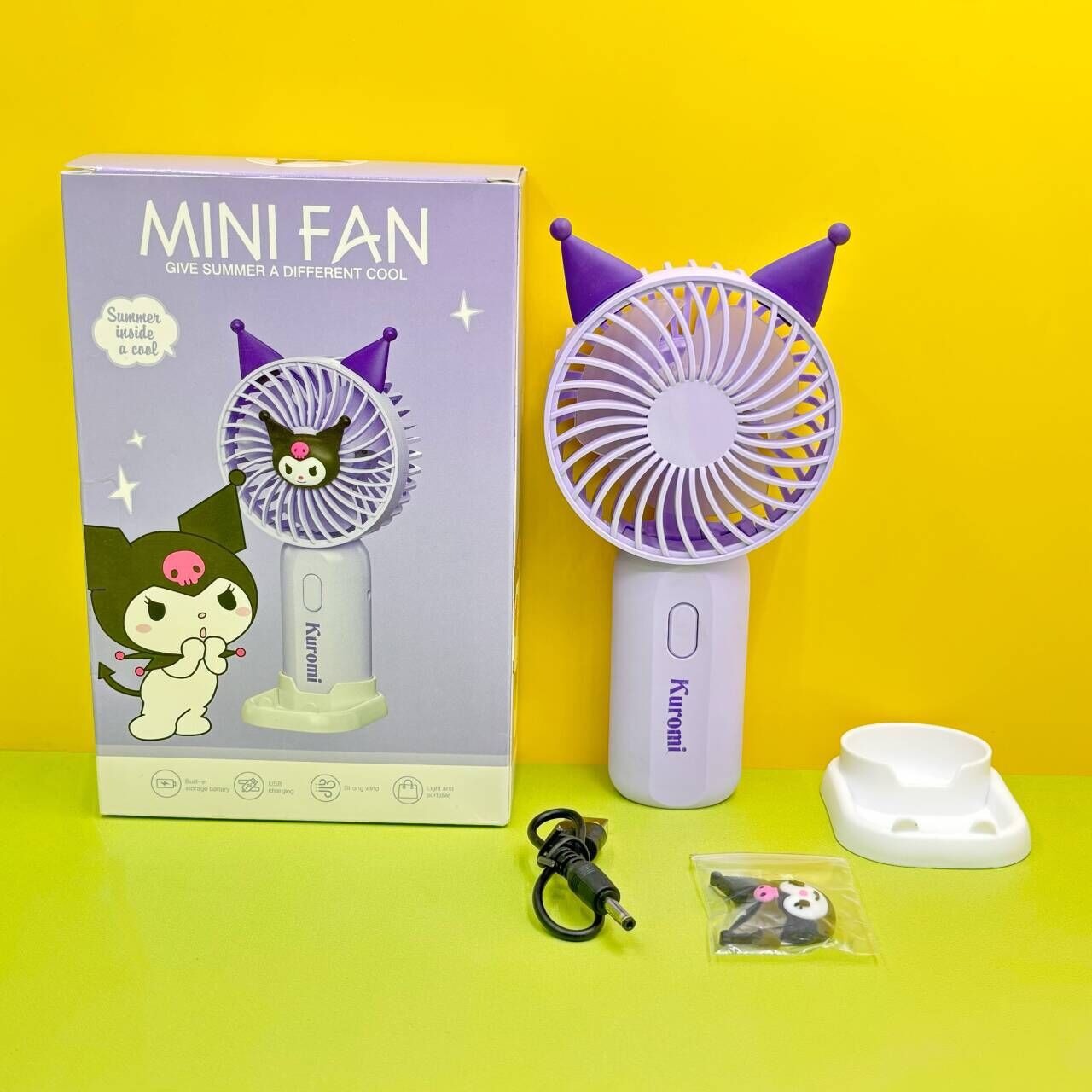 Fun Cartoon Portable Student Handheld Fan Children Student Desktop Small Small Electric Fan Usb Charging Fan Item Picture