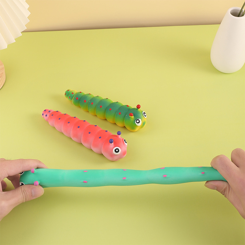 New Decompression Caterpillar Lala Le Deformation Stretch Colorful Caterpillar Creative Tpr Soft Glue Caterpillar For Kids Application Scenario