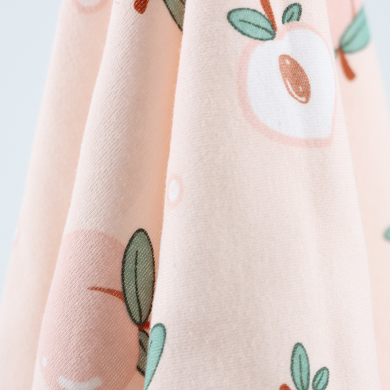 Class A baby and children's knitted fabric, all-cotton cotton wool fabric, printed cotton wool double-sided fabric, crawling suit underwear, baby fabric Application Scenario