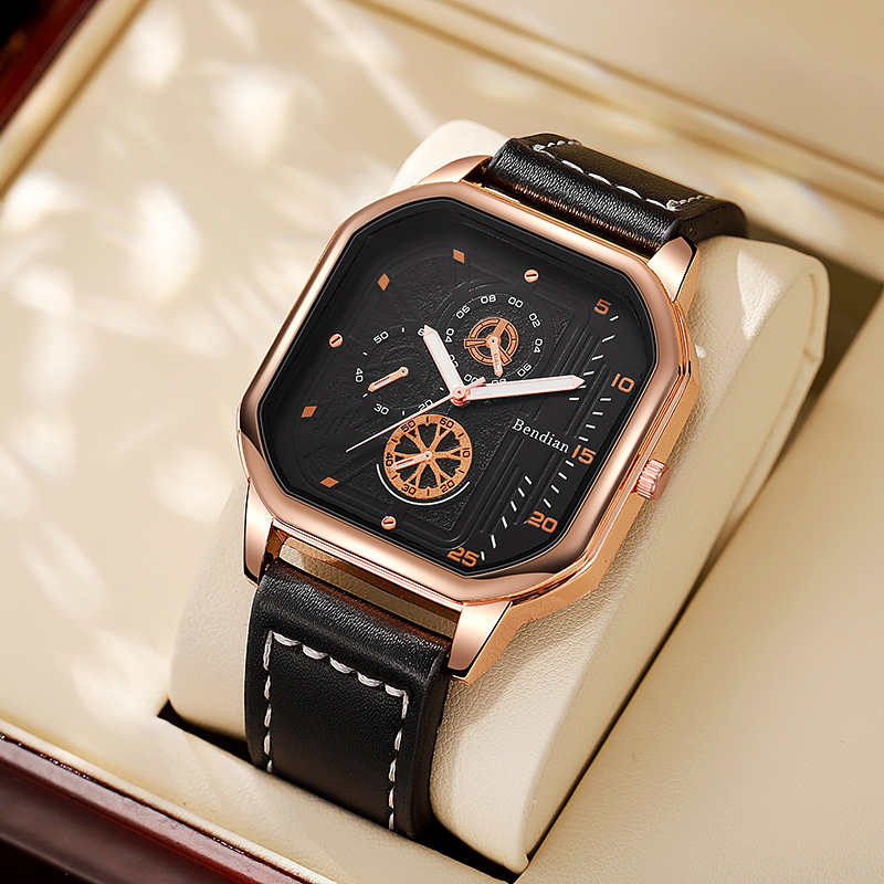 Men's watch ins high appearance level student party square quartz watch, trendy large dial, teenagers' fashionable sports style