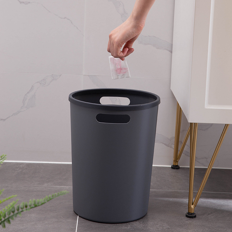 简约纯色手提垃圾桶厨房客厅塑料垃圾桶商用办公室客厅大容量纸篓详情图3