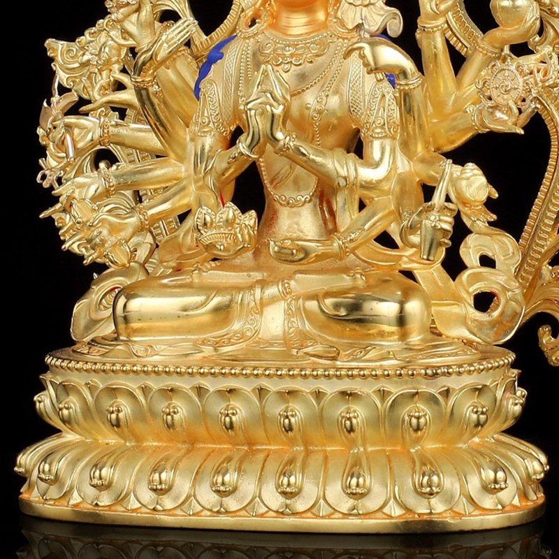Bronze gilt Junti Buddha mother statue for home worship inch Buddha hall decoration Tibetan Junti Buddha statue