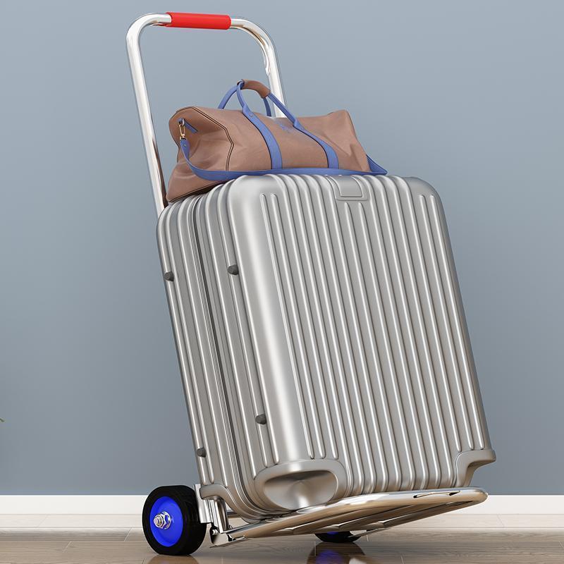 Hand-pulled cart, folding portable luggage, shopping, buying vegetables, carrying goods, small cart, small trolley for household use details Picture