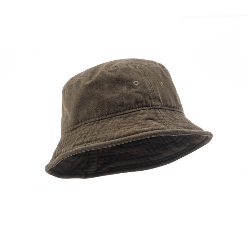 Gegeen Domog Washed Solid Color Fisherman Hat Men's Day Hat Everything Hip Hop Street Day Hat Retro Basin Hat details Picture