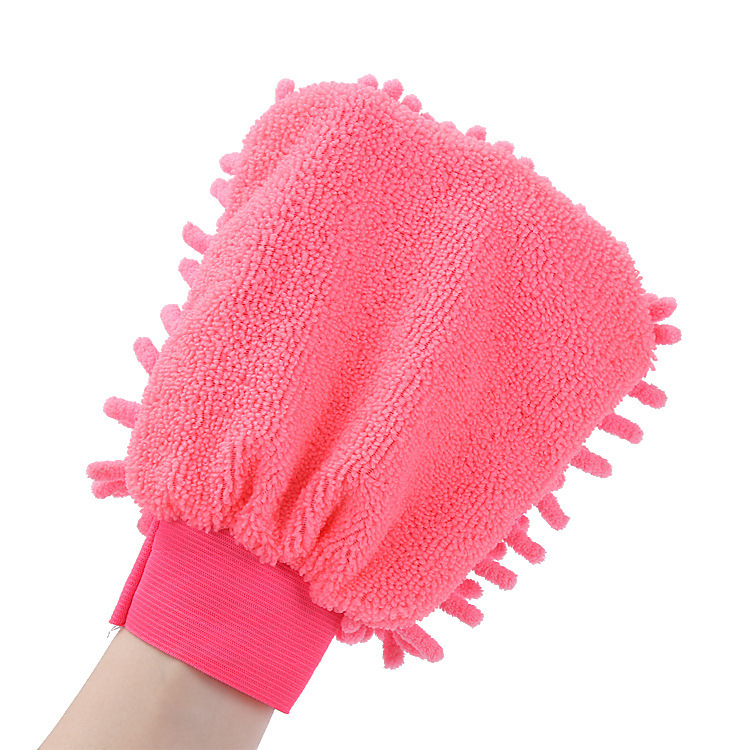 Chenier single and double sided car wash gloves, velvet coral worm car cleaning gloves, special car cleaning tools for beauty and maintenance Specification image