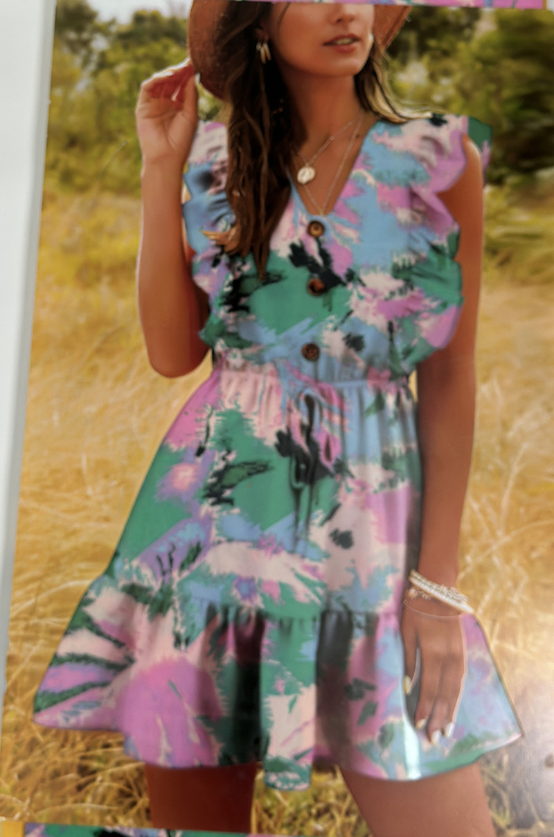 Camouflage geometric pattern four-sided elastic printed fabric beach pants, fashionable polyester fabric Specification image