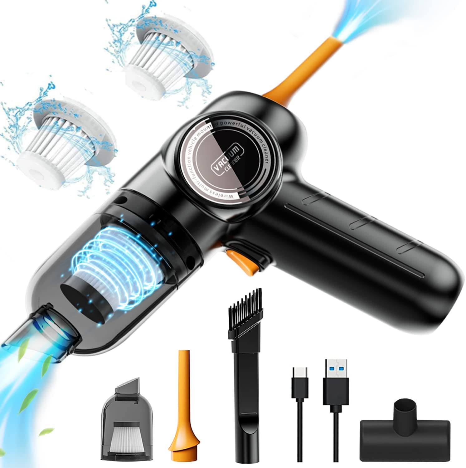 新款无线便携车载吸尘器超大吸力120W超大功率吸吹两用跨境